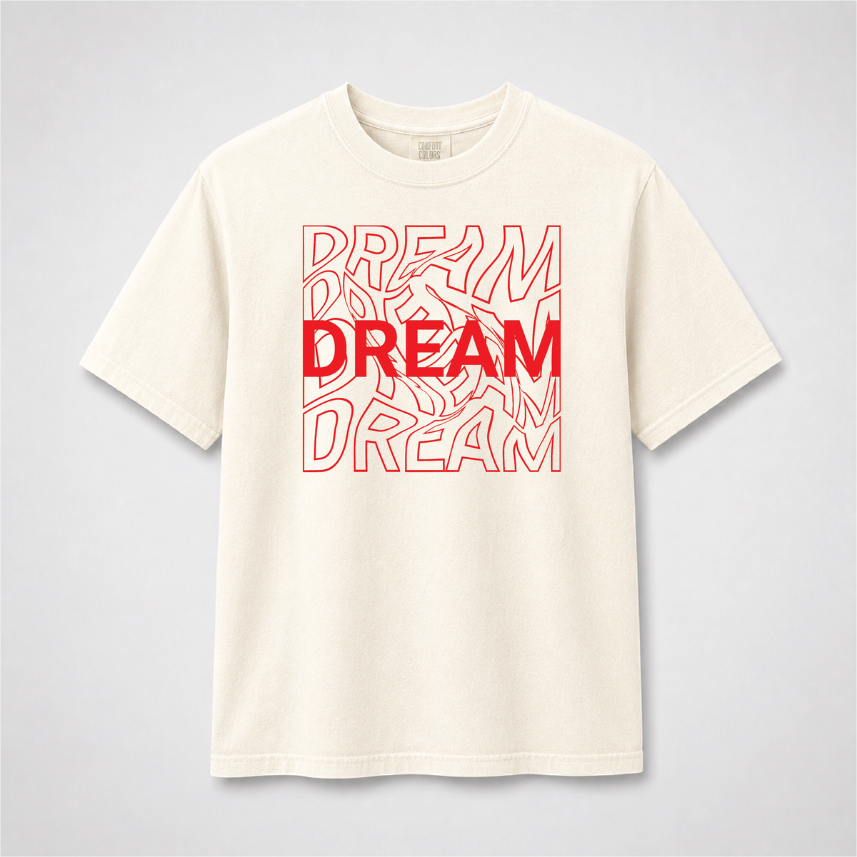 Dream Repeated Typography Minimalist Graphic Tee