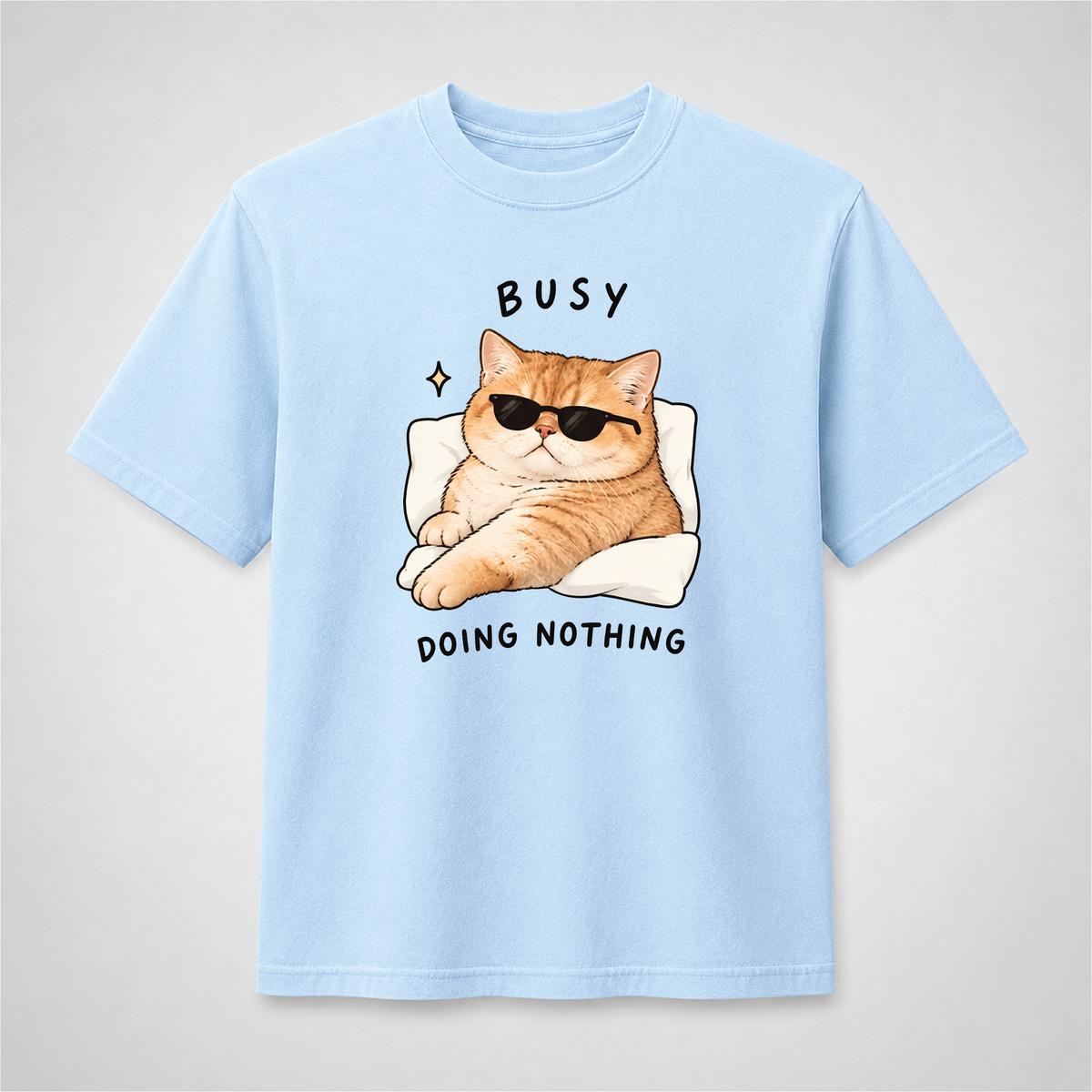 Busy Doing Nothing Funny Cat Graphic Tee