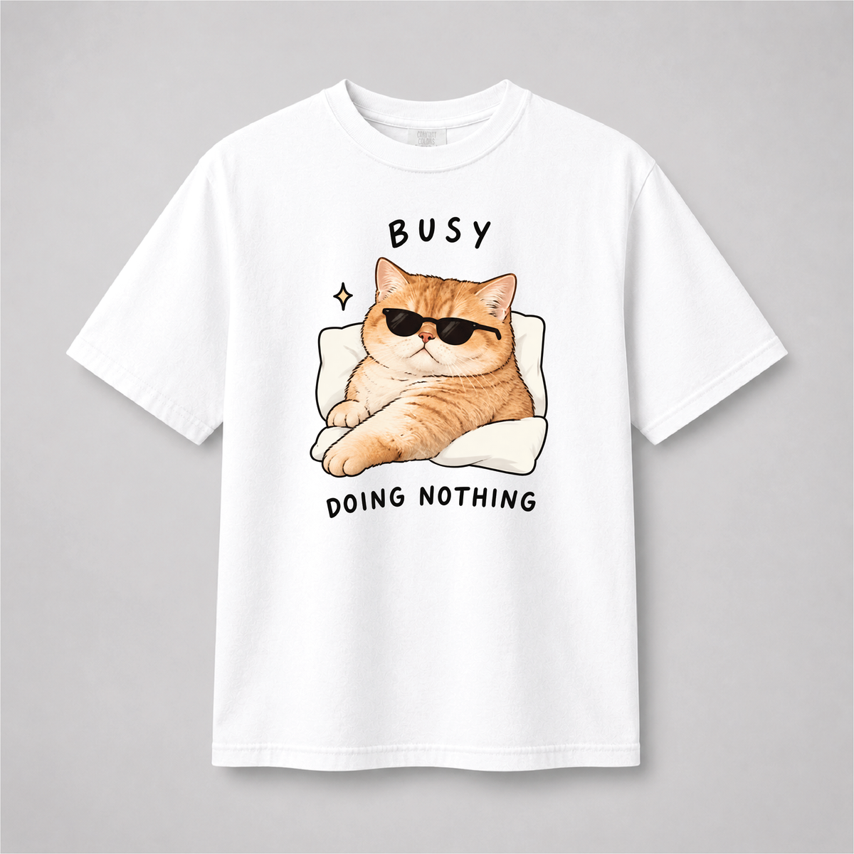 Busy Doing Nothing Funny Cat Graphic Tee