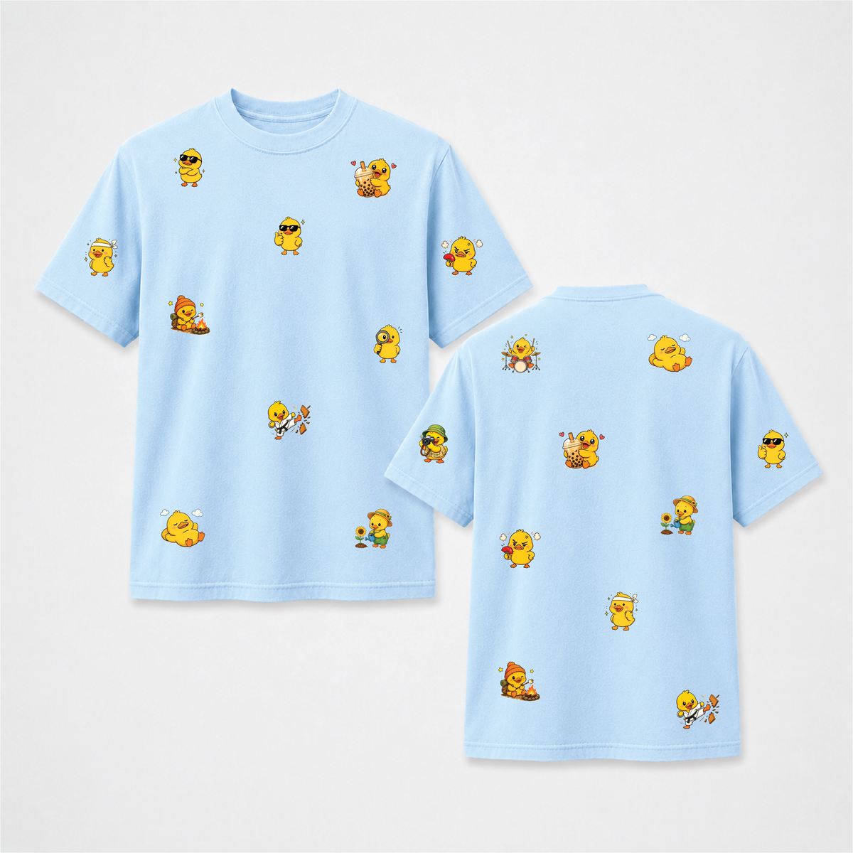 Little Duck Adventures Cute Front and Back Graphic Tee