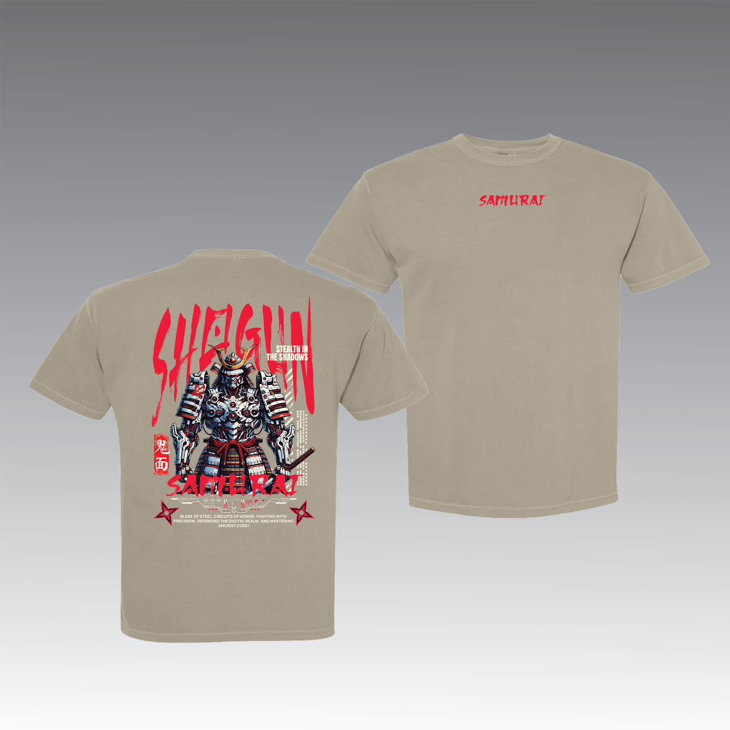 Cyber Samurai Graphic T-Shirt – Futuristic Streetwear Unisex Tee