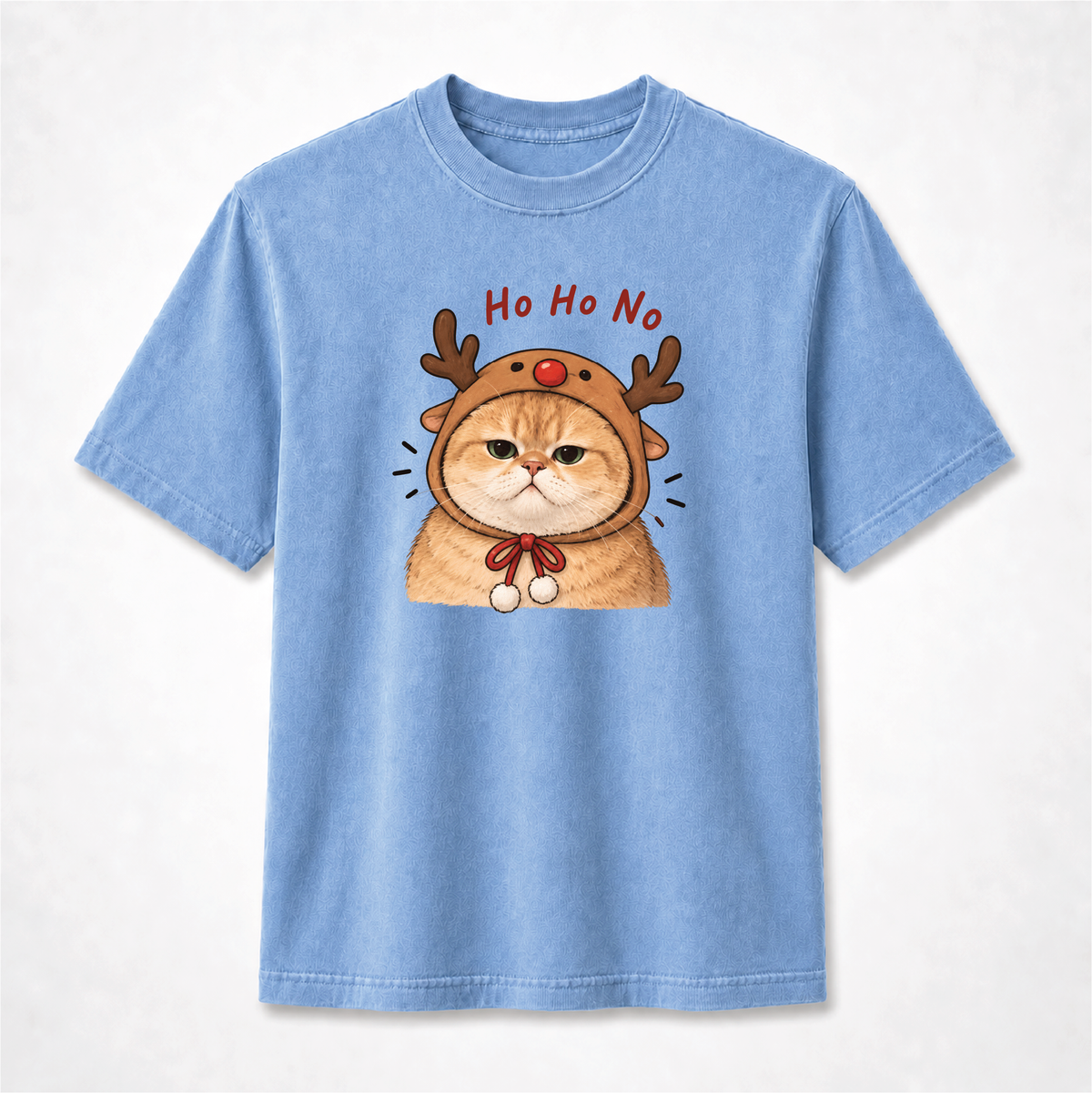 Ho Ho No Grumpy Reindeer Cat Christmas Graphic Tee
