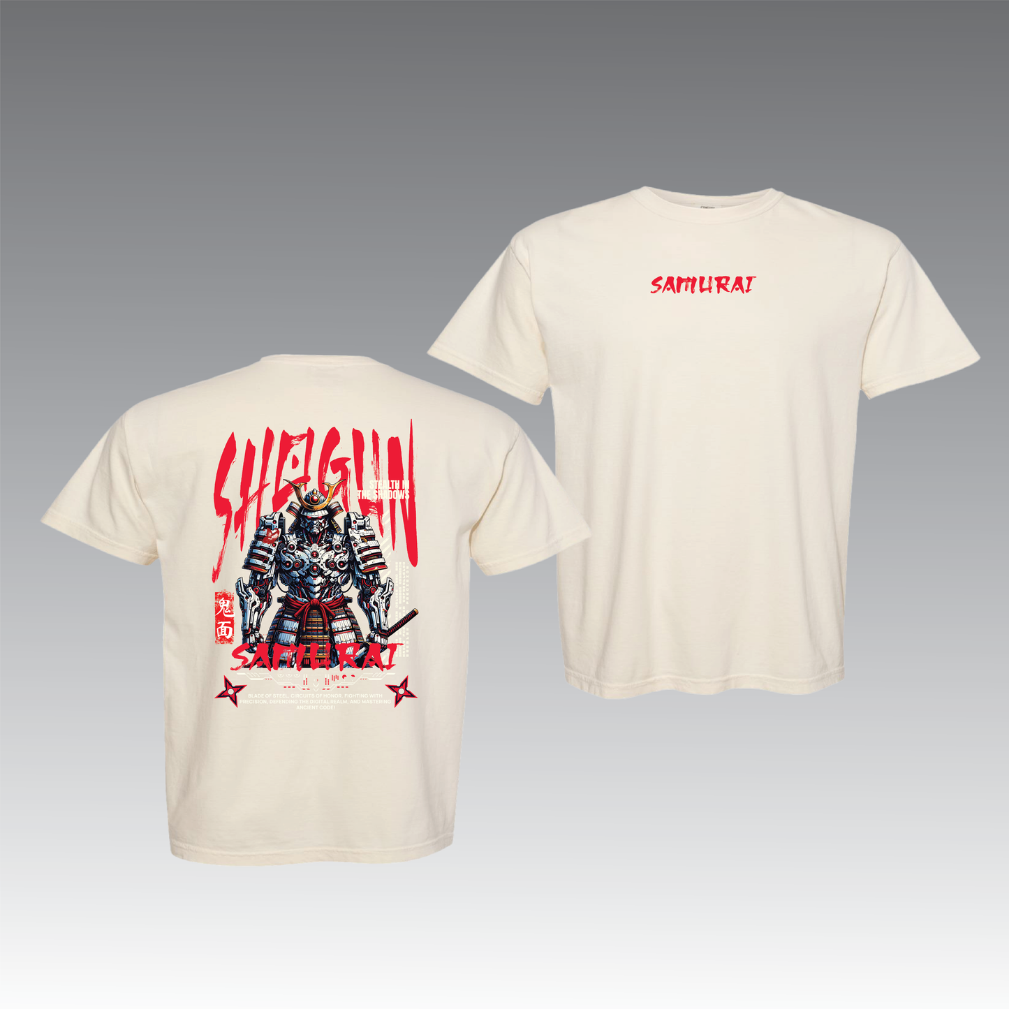Cyber Samurai Graphic T-Shirt – Futuristic Streetwear Unisex Tee
