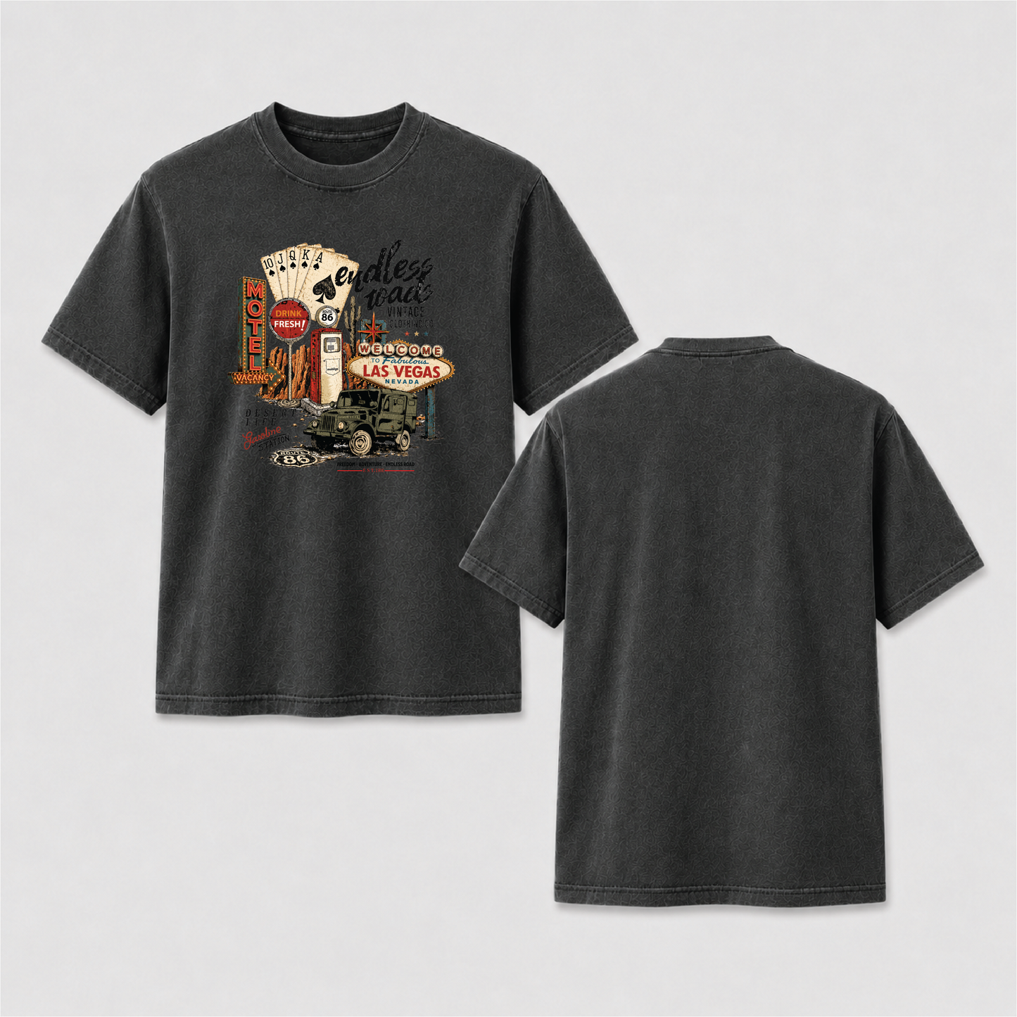 Las Vegas Road Trip Shirt | Route 66 Desert Travel Tee
