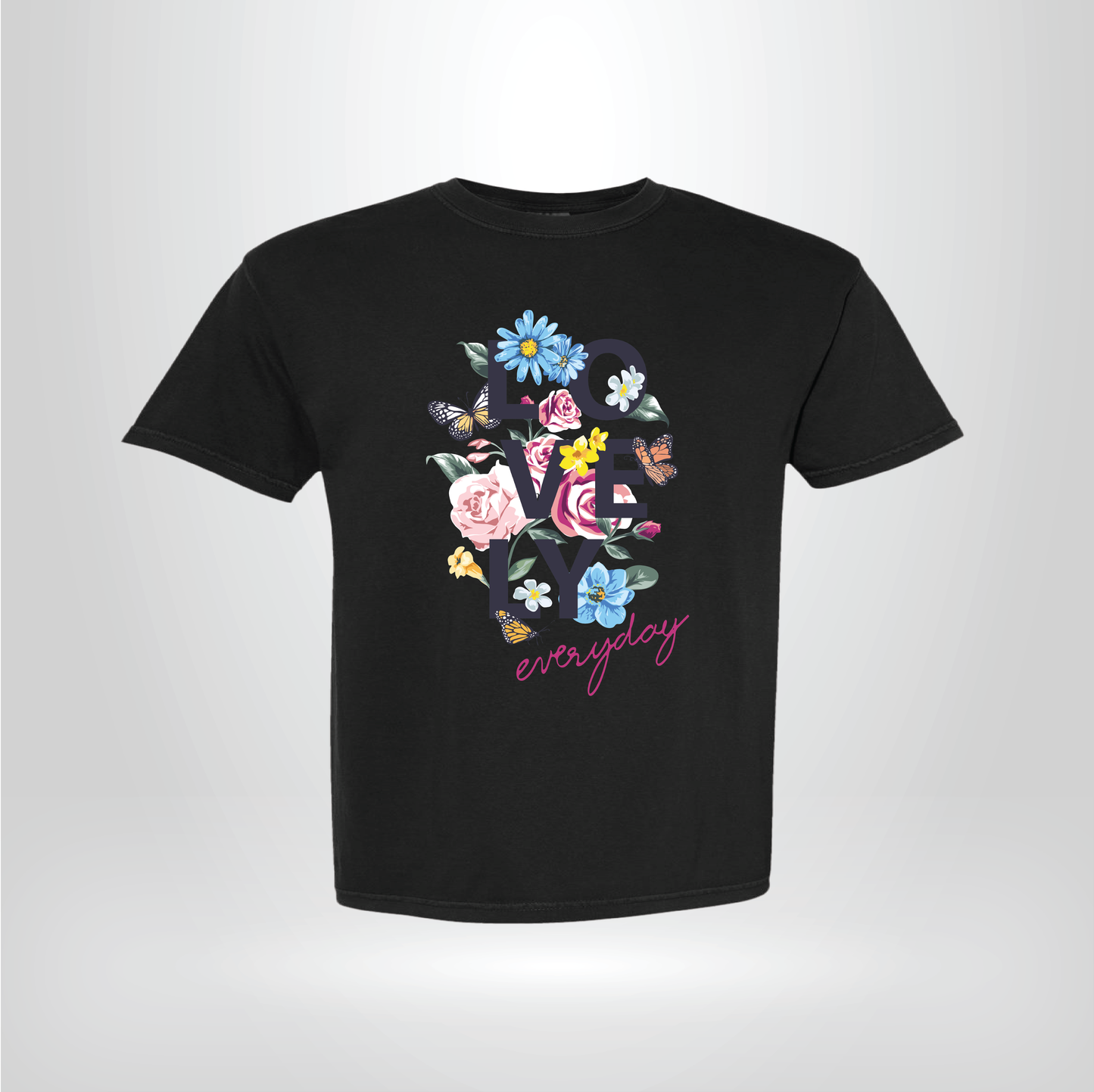 Romantic Floral “LOVE” Tee – Casual Gift for Her