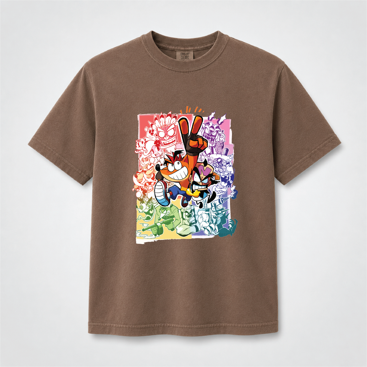 Retro Gaming Adventure Graphic Tee – Colorful Cartoon Gamer Shirt