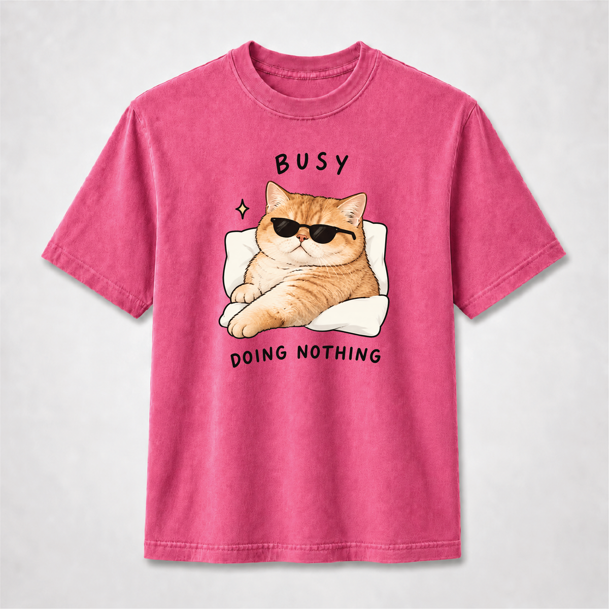 Busy Doing Nothing Funny Cat Graphic Tee