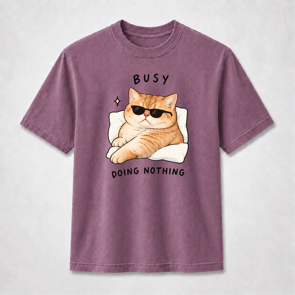 Busy Doing Nothing Funny Cat Graphic Tee