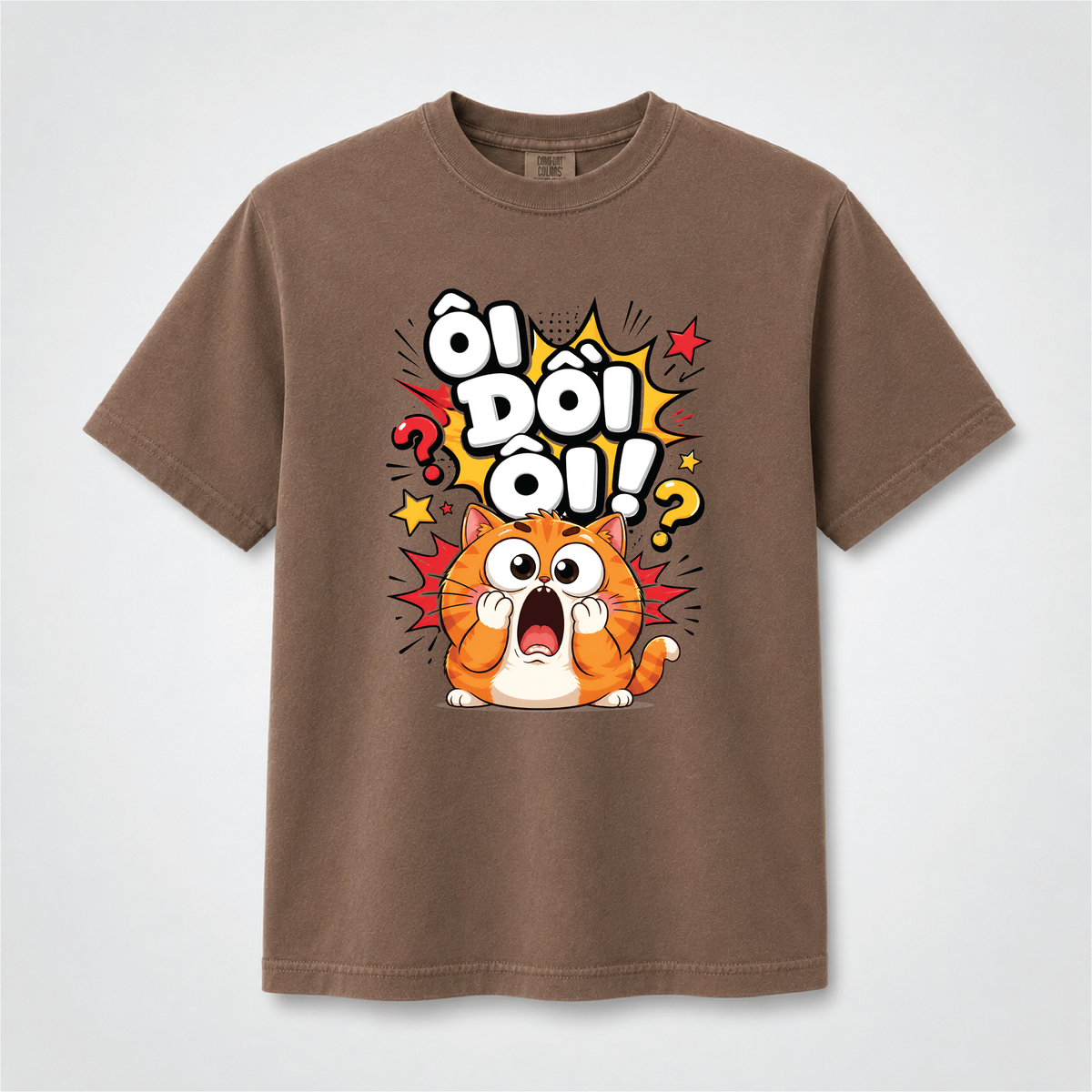 Ôi Dồi Ôi Vietnamese Funny Cat Graphic Tee – Cute Shocked Cat Shirt