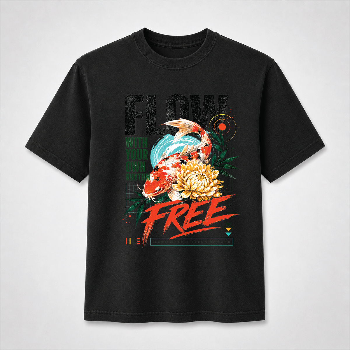 Koi Fish Graphic Tee – Flow Free Zen Shirt