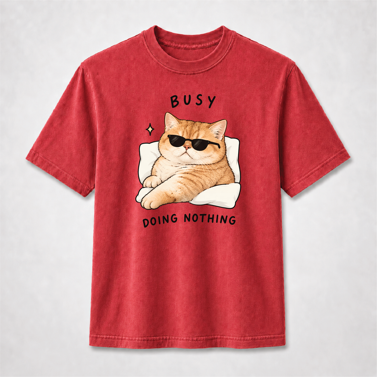 Busy Doing Nothing Funny Cat Graphic Tee