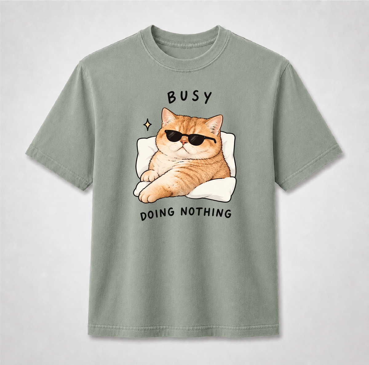 Busy Doing Nothing Funny Cat Graphic Tee