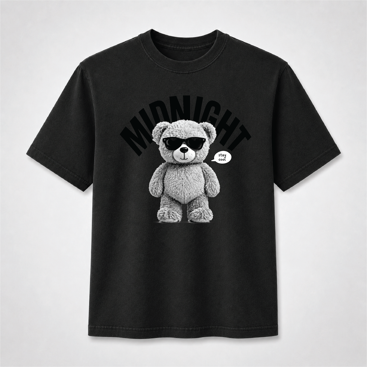 Midnight Stay Cool Teddy Bear Graphic Tee