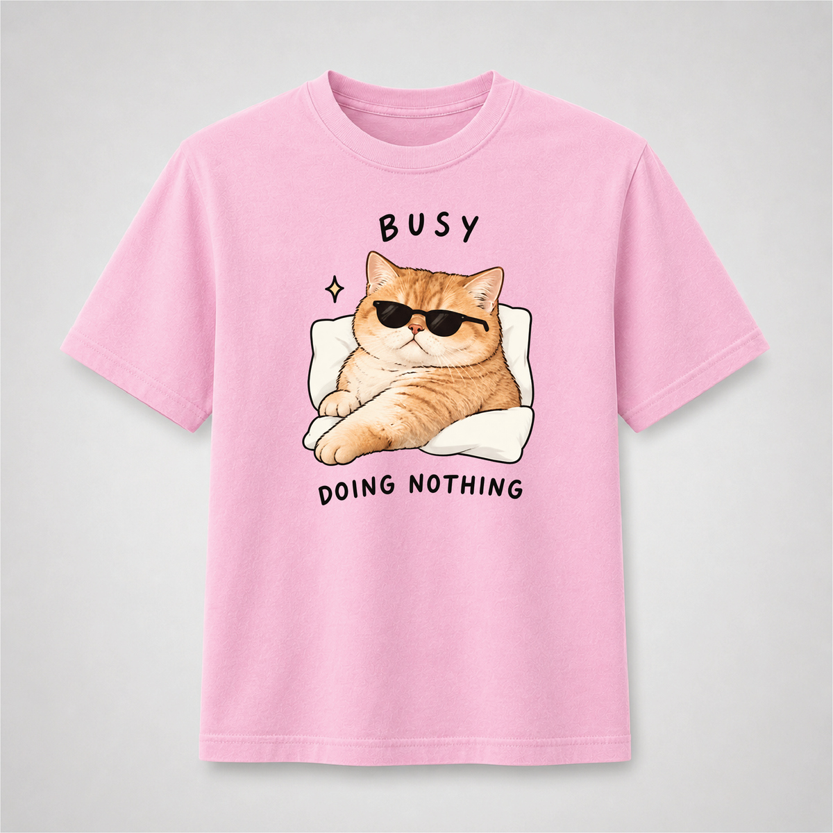 Busy Doing Nothing Funny Cat Graphic Tee