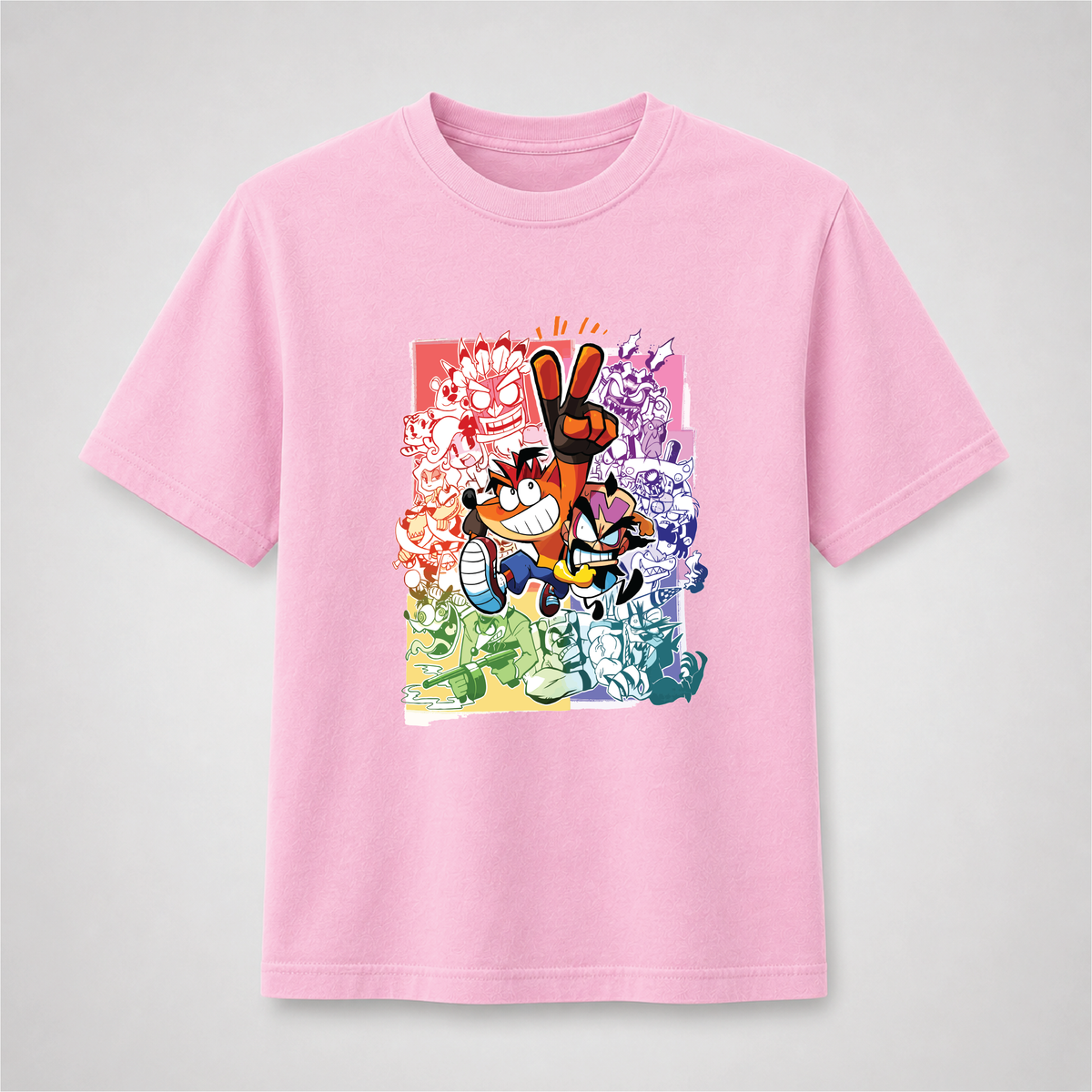 Retro Gaming Adventure Graphic Tee – Colorful Cartoon Gamer Shirt