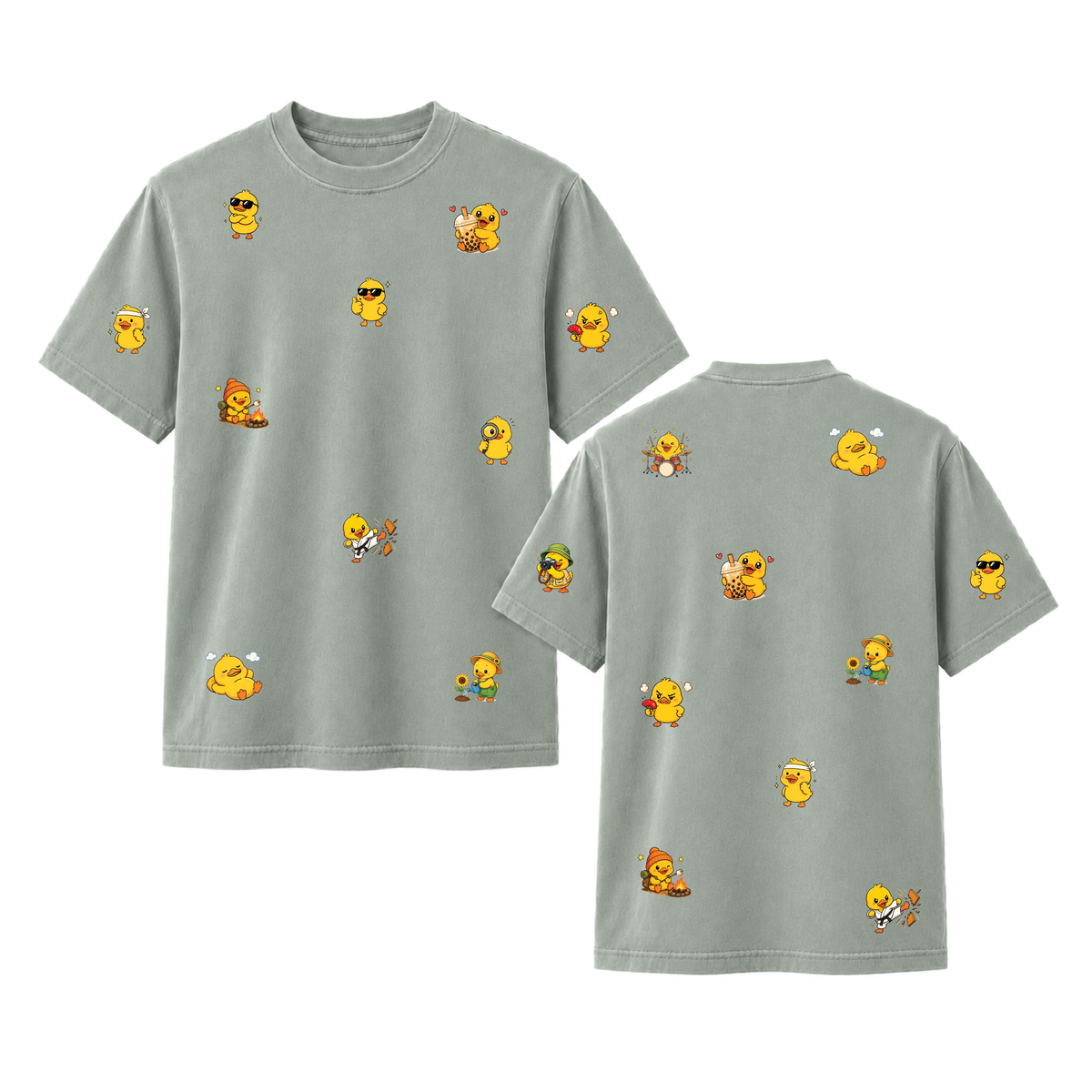 Little Duck Adventures Cute Front and Back Graphic Tee