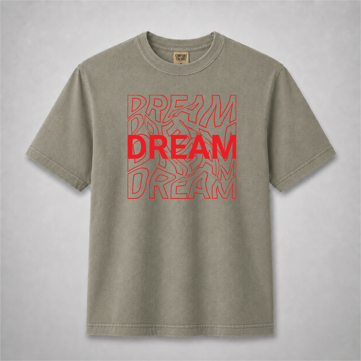 Dream Repeated Typography Minimalist Graphic Tee