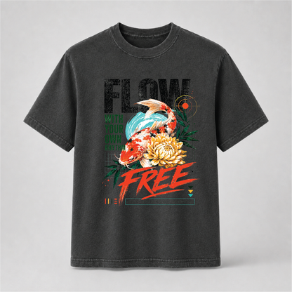 Koi Fish Graphic Tee – Flow Free Zen Shirt