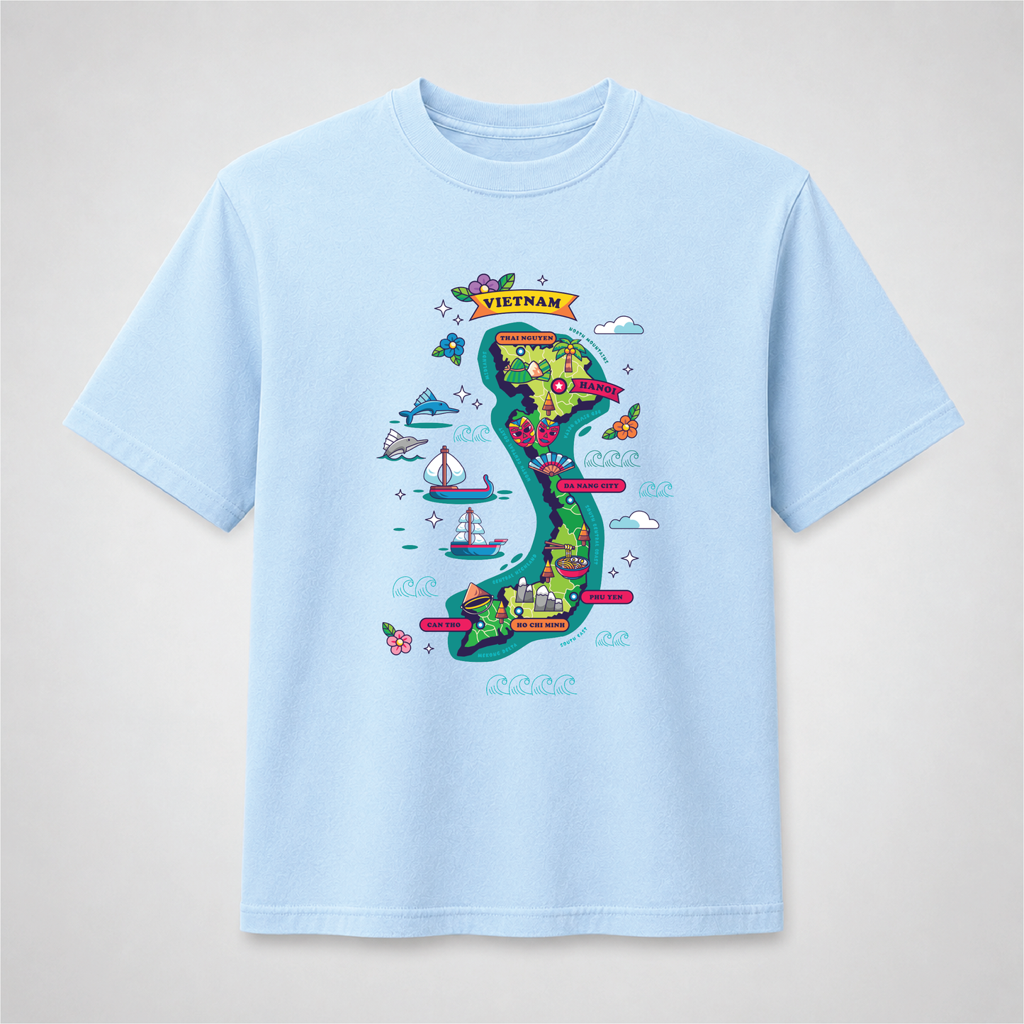 Vietnam Map Graphic T-Shirt – Vietnamese Culture Travel Tee
