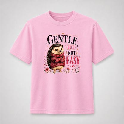 Gentle But Not Easy Cute Hedgehog Graphic Tee