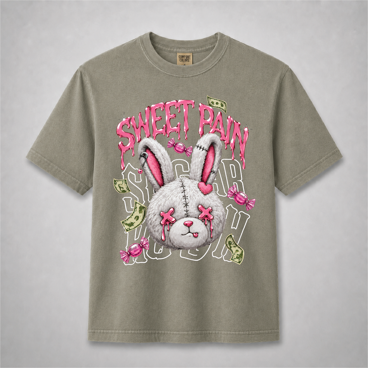Sweet Pain Gothic Bunny T-Shirt – Creepy Cute Candy Rabbit Graphic Tee