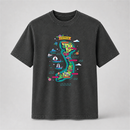 Vietnam Map Graphic Tee – Vietnamese Culture Travel Shirt