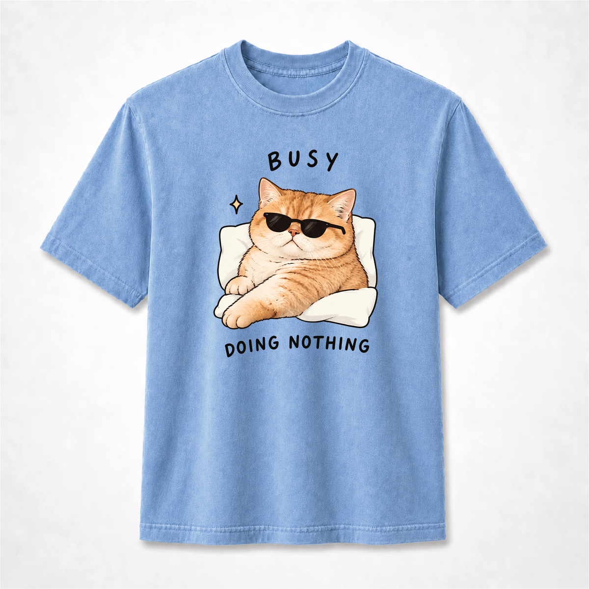 Busy Doing Nothing Funny Cat Graphic Tee