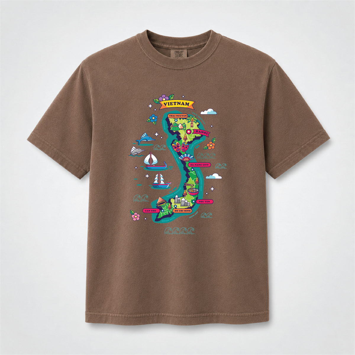 Vietnam Map Graphic Tee – Vietnamese Culture Travel Shirt