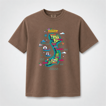 Vietnam Map Graphic Tee – Vietnamese Culture Travel Shirt