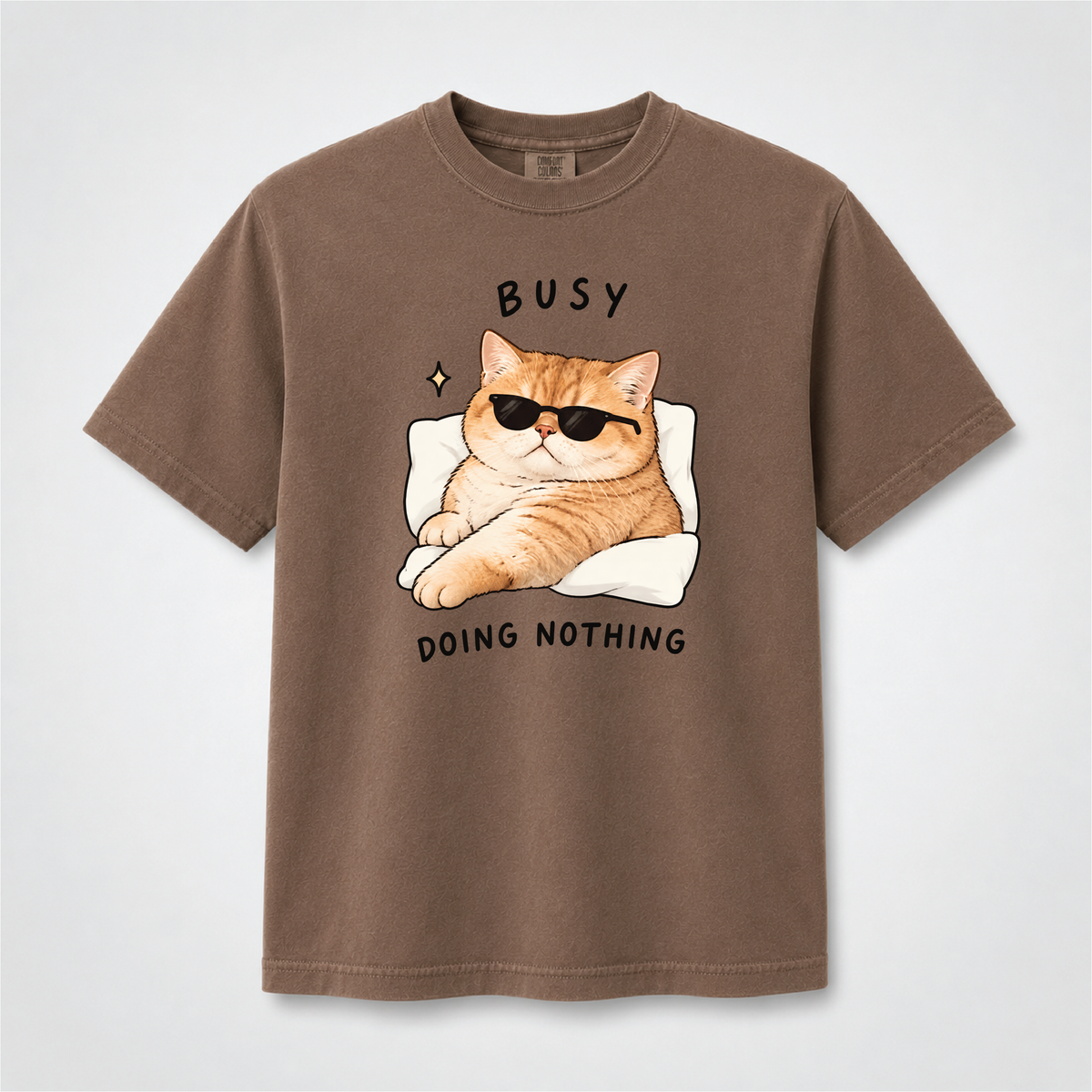 Busy Doing Nothing Funny Cat Graphic Tee