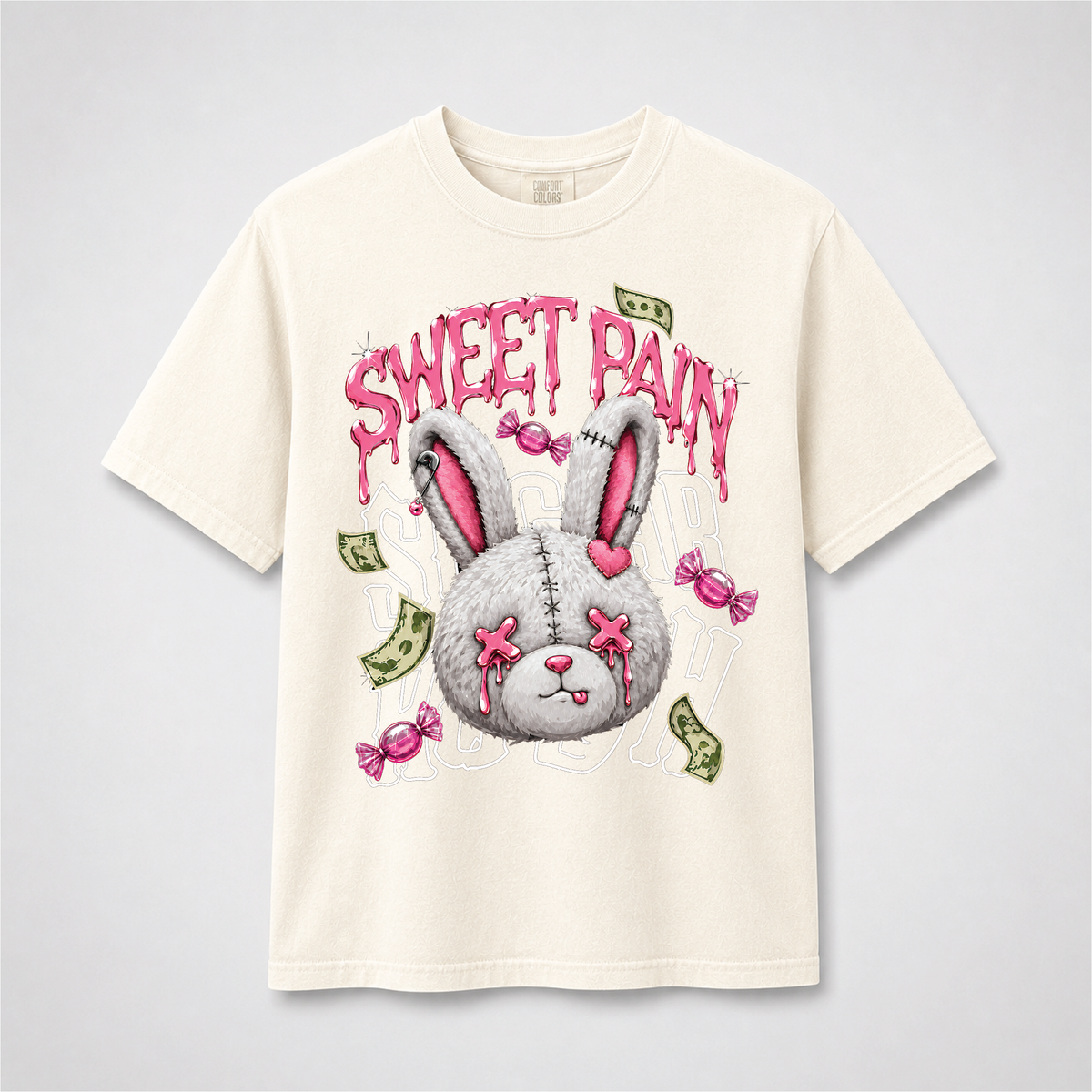 Sweet Pain Gothic Bunny T-Shirt – Creepy Cute Candy Rabbit Graphic Tee