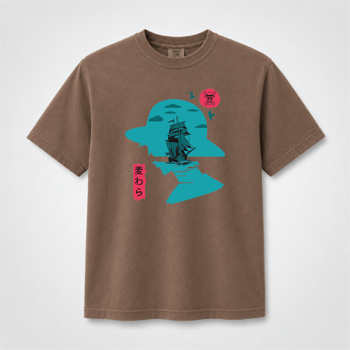 Ocean Voyage Pirate Graphic Tee – Anime-Inspired Sailing Adventure Shirt