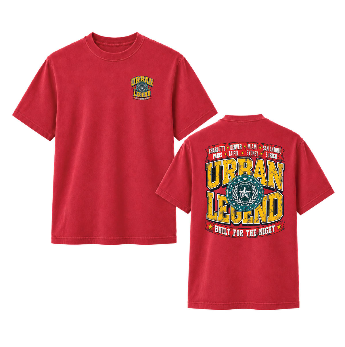 Urban Legend Built for the Night Front & Back Graphic Tee