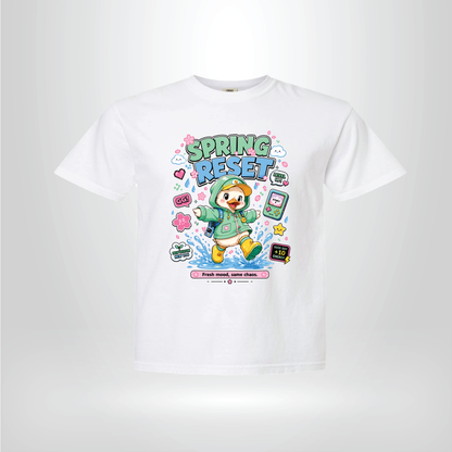 Spring Reset Duck Tee – Rainy Day Graphic Shirt