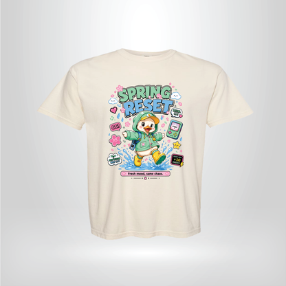 Spring Reset Duck Tee – Rainy Day Graphic Shirt