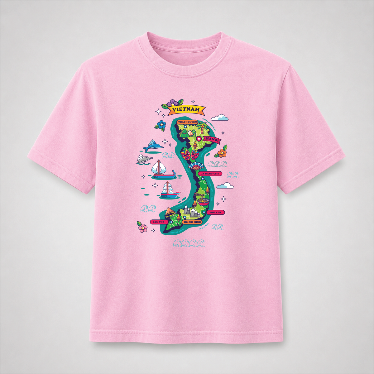 Vietnam Map Graphic Tee – Vietnamese Culture Travel Shirt