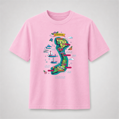 Vietnam Map Graphic Tee – Vietnamese Culture Travel Shirt
