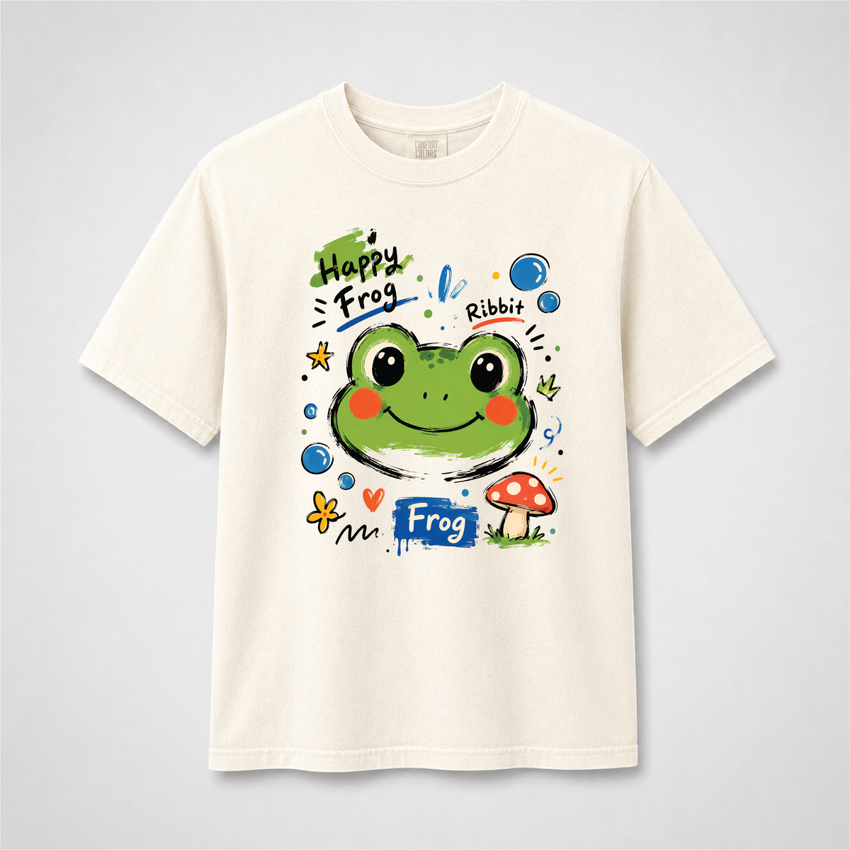 Happy Frog Cute Doodle Graphic Tee