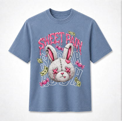 Sweet Pain Gothic Bunny T-Shirt – Creepy Cute Candy Rabbit Graphic Tee