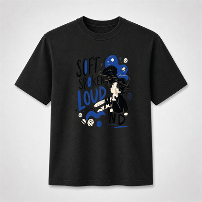 Soft Spoken Loud Mind Abstract Graphic T-Shirt