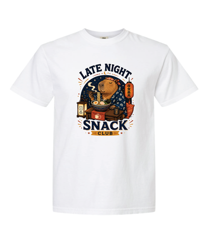 Late Night Snack Club Tee – Capybara Ramen Shirt