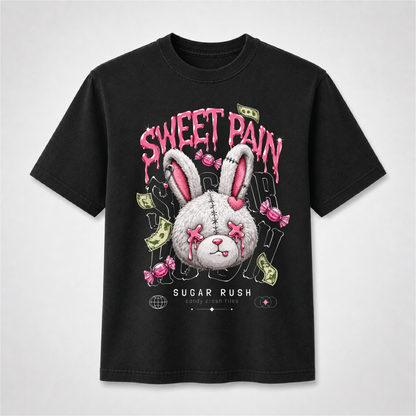 Sweet Pain Gothic Bunny T-Shirt – Creepy Cute Candy Rabbit Graphic Tee