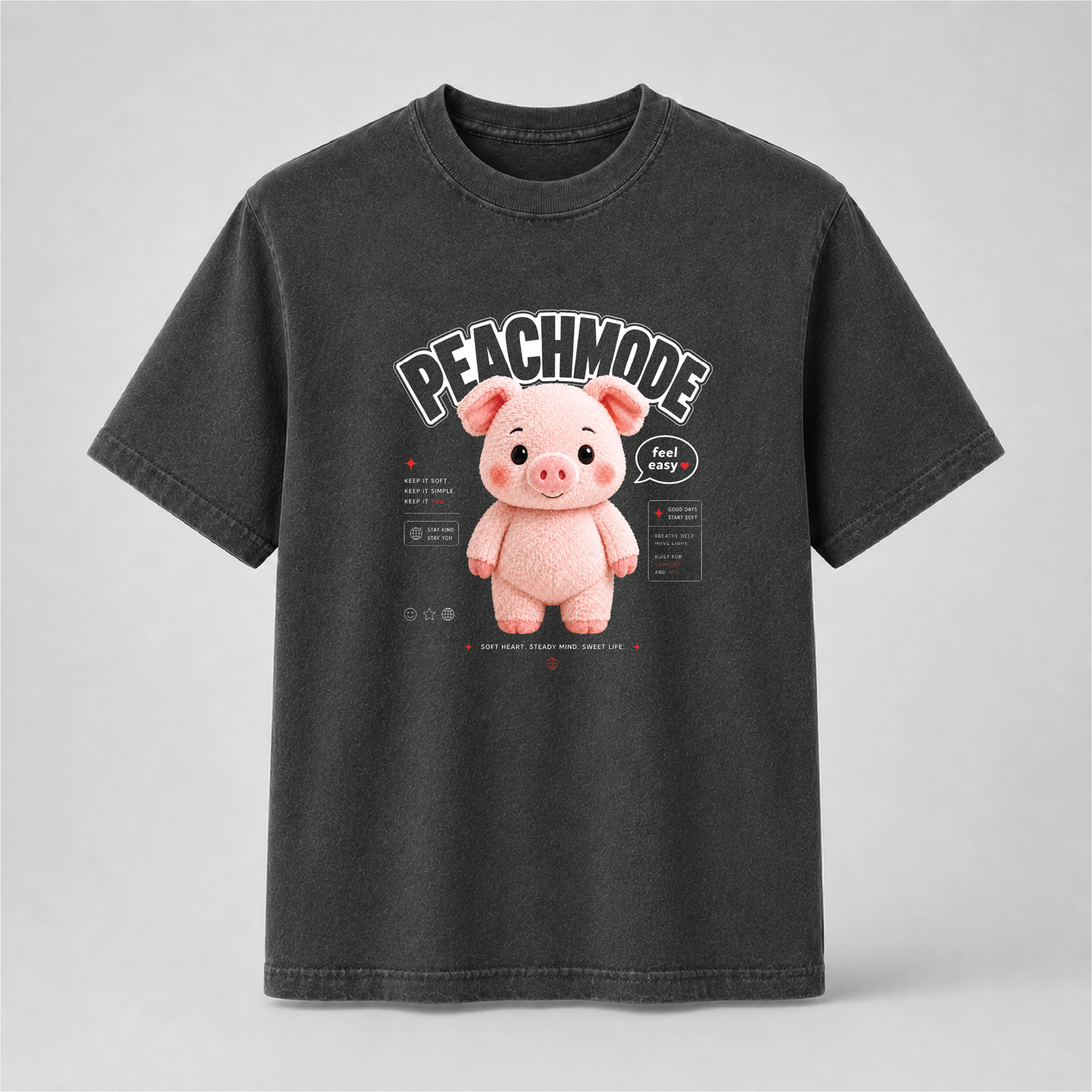 Cute Pig Peach Mode Shirt | Kawaii Self Care Graphic Tee