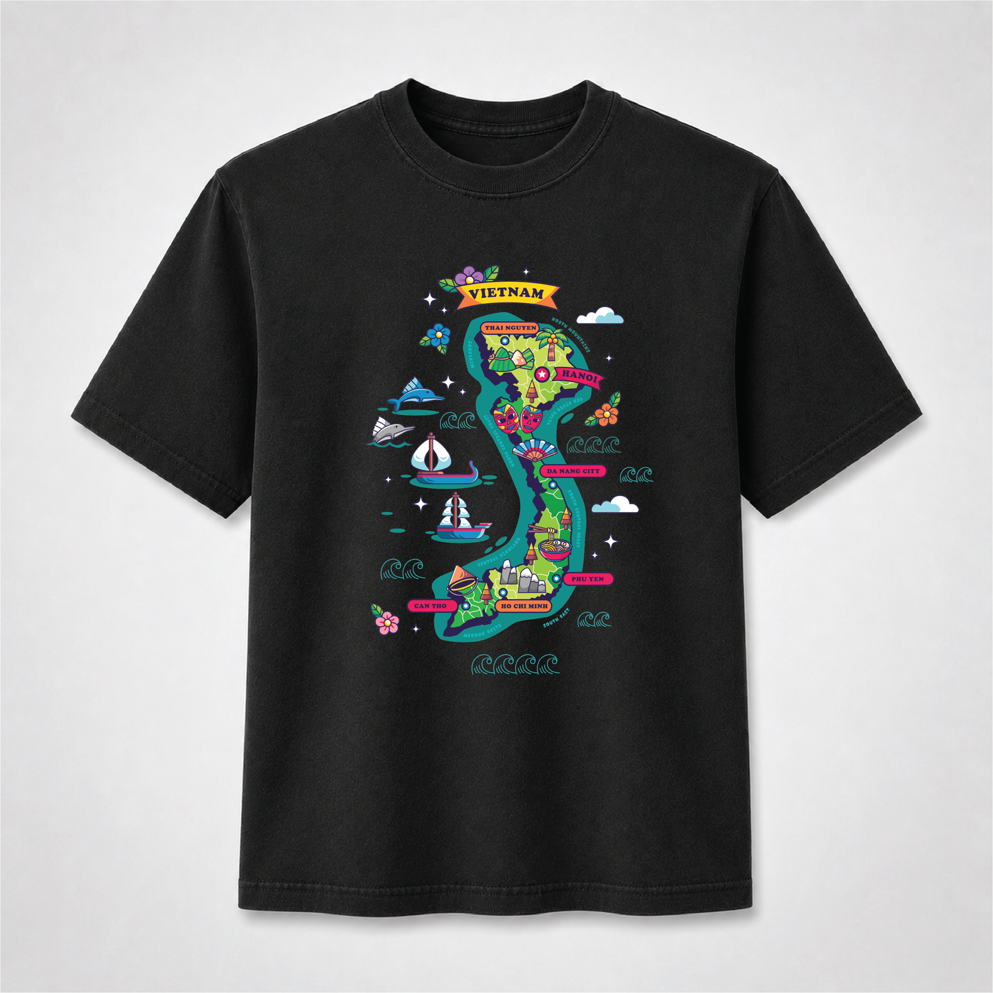 Vietnam Map Graphic T-Shirt – Vietnamese Culture Travel Tee