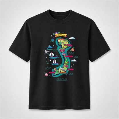 Vietnam Map Graphic T-Shirt – Vietnamese Culture Travel Tee