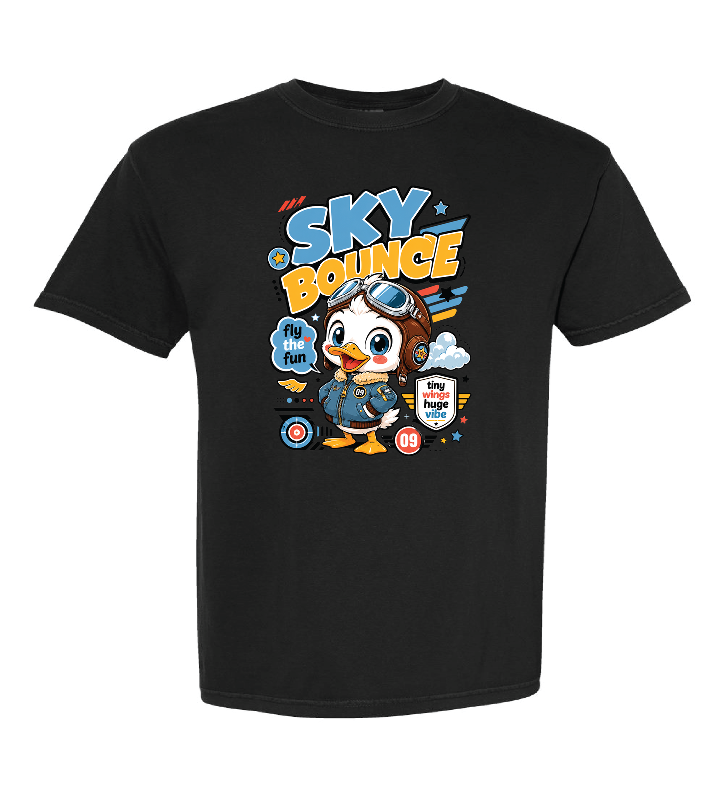 Duckling Aviator Graphic Tee Pilot Animal Gift