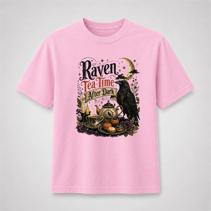 Raven Tea Time Shirt | Gothic After Dark Witchy Tee