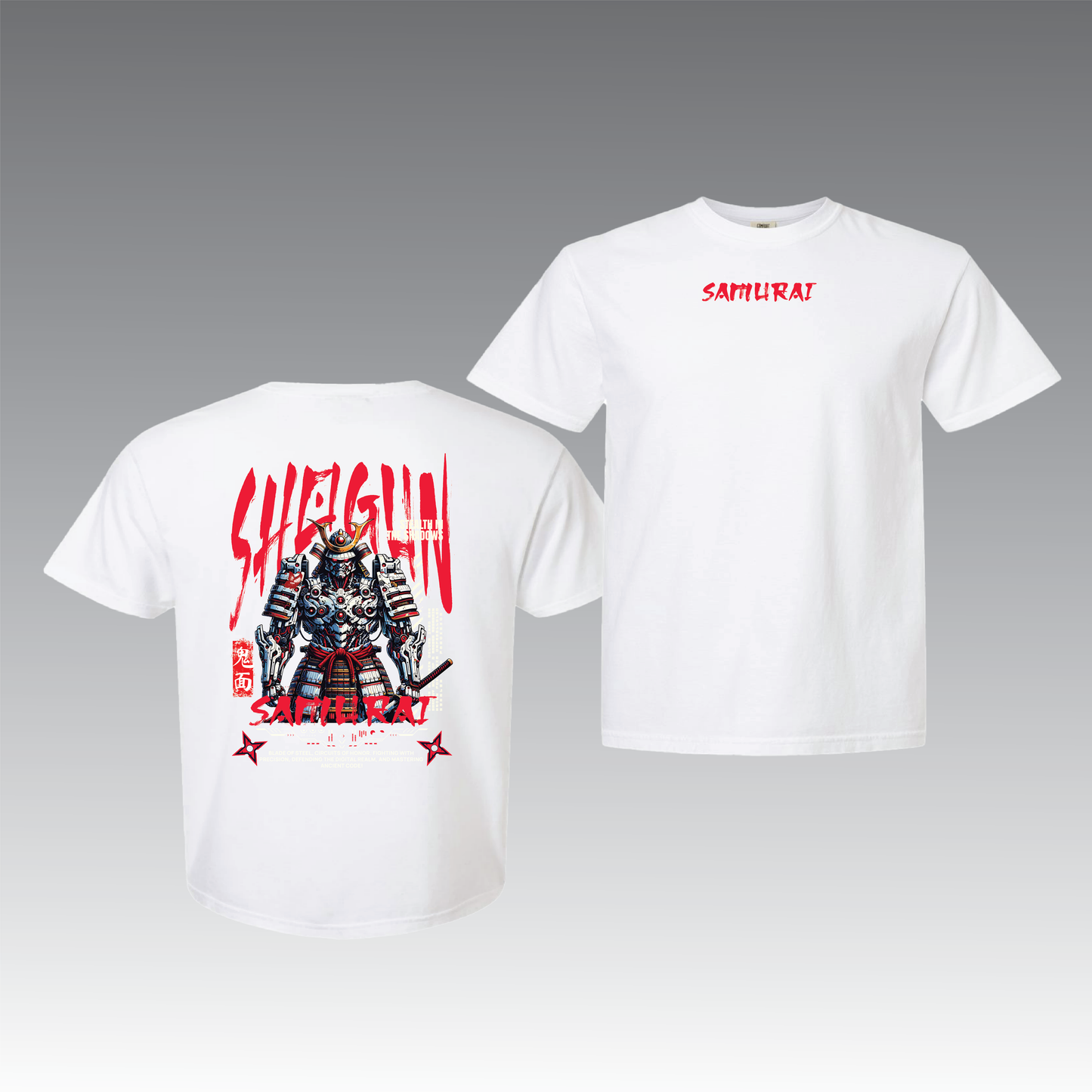Cyber Samurai Graphic T-Shirt – Futuristic Streetwear Unisex Tee