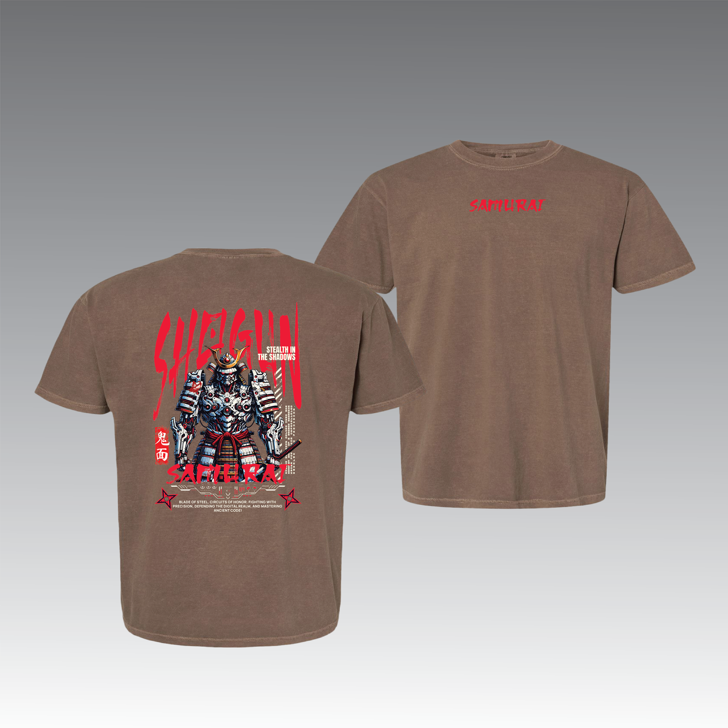 Cyber Samurai Graphic T-Shirt – Futuristic Streetwear Unisex Tee