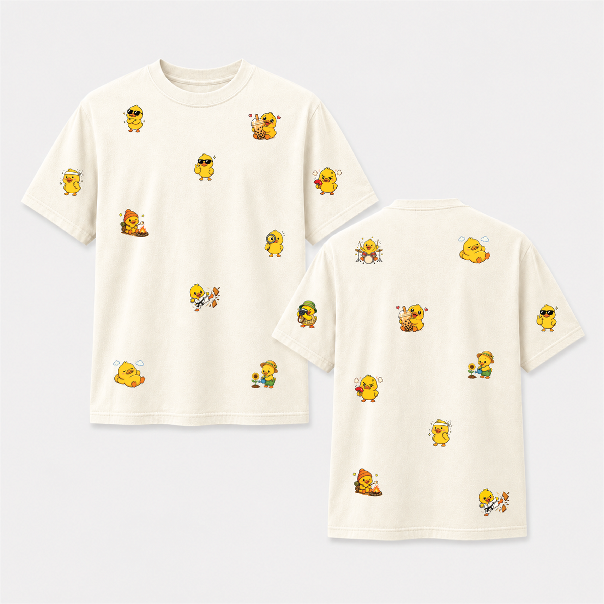 Little Duck Adventures Cute Front and Back Graphic Tee